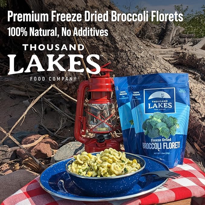 Thousand Lakes Freeze Dried Vegetables - Broccoli Florets 4-pack 1.2 ounces (4.8 ounces total) |