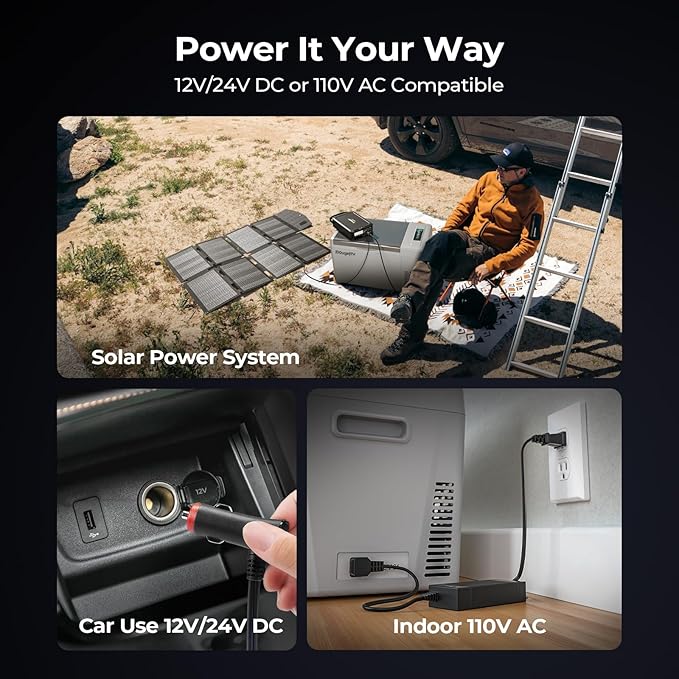 BougeRV 12 Volt Refrigerator 12V Car Fridge 23 Quart Portable Freezer Compressor Cooler 12/24V DC