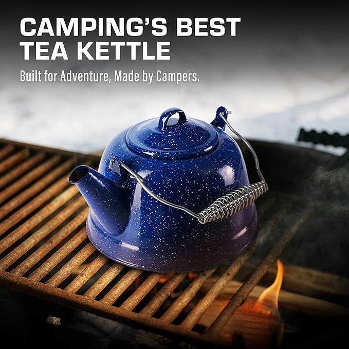 COLETTI Classic Camping Tea Kettle Stovetop — Travel Kettle, Camp Tea Pot for Stove