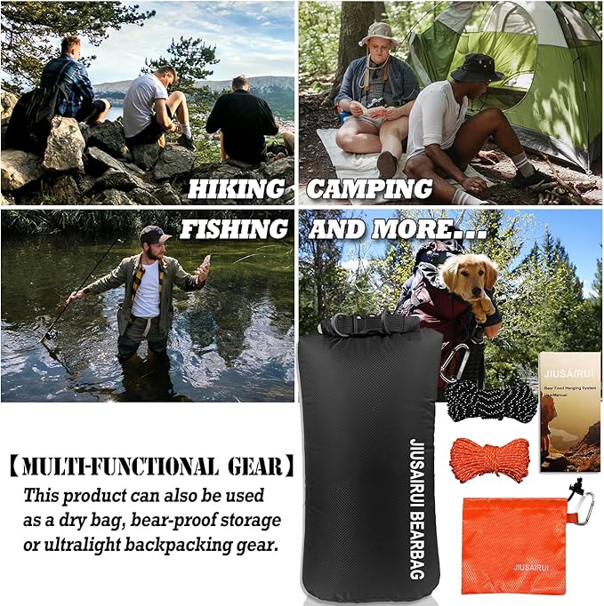 7.8Oz Ultralight Bear Bag Hanging Kit: 30D Waterproof Bear Proof Food Storage for Backpacking and