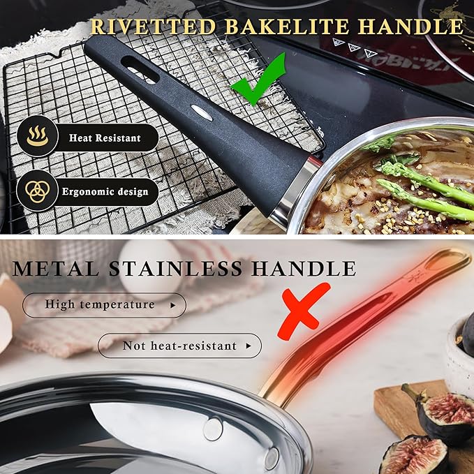 Meythway 𝐔𝐏𝐆𝐑𝐀𝐃𝐄 Stainless Steel Pots and Pans Set Non Toxic, 6PCs Kitchen Cookware Sets
