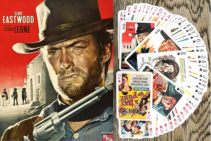 Spaghetti Western Playing Cards (Poker Deck 54 Cards All Different) Vintage Western Movie Poster