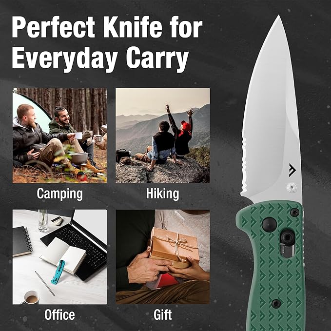 FLISSA 4.5" Folding Pocket Knife, Lightweight EDC Pocket Knife with Axis Lock, 3.2" AUS-8 Steel
