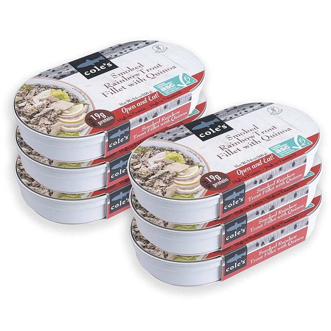 COLE’S - Smoked Rainbow Trout Fillet with Quinoa | Open & Ready to Eat Meal | 5.6 oz Canned &