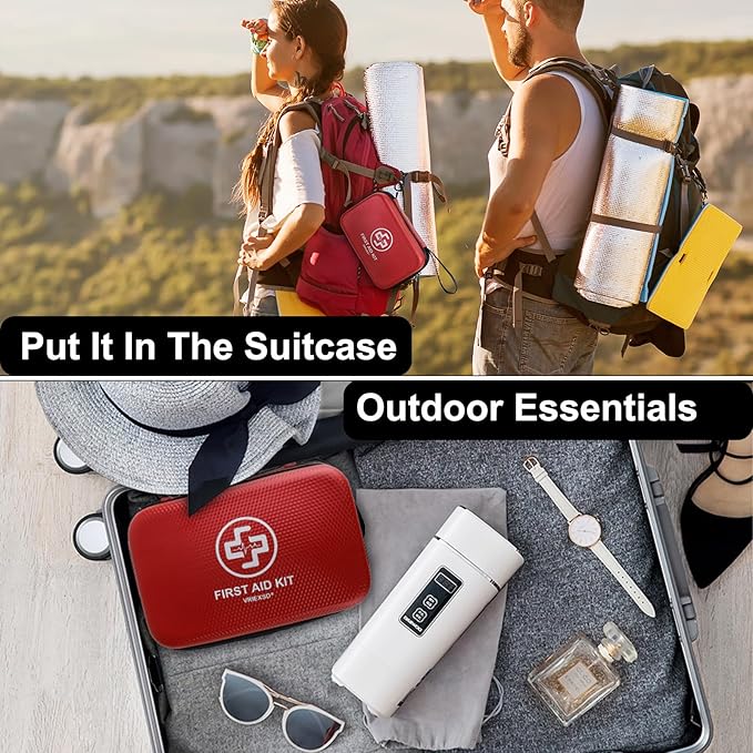 Premium First Aid Kit, 320 Piece Waterproof Hard Shell Eva First Aid Kit for Home, Camping, Cars