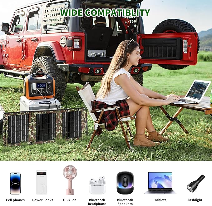 Upgraded Portable Solar Charger Foldable Solar Panels USB Ports 30W Solar Charger(5V/3A Max)