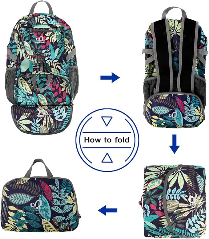 WATERFLY Small Lightweight Packable Backpack: 20l Ultra Light Foldable Travel Hiking Camping
