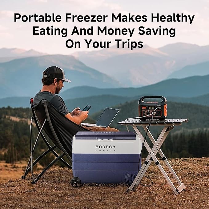 BODEGACOOLER 12 Volt Portable Refrigerator,64 Quart Car Fridge Dual Zone -4℉-68℉,60L Car Freezer