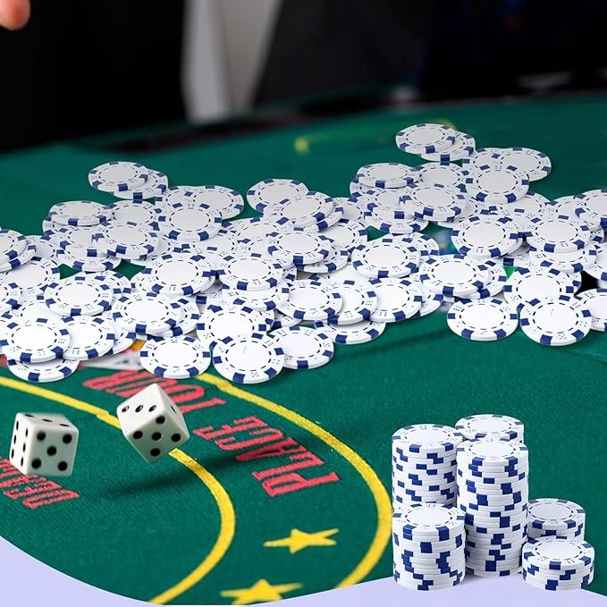 100 Pcs 11.5 Gram Poker Chips ABS Monte Carlo, 40 mm Bingo Chips Tokens Markers Blank Counting Bulk
