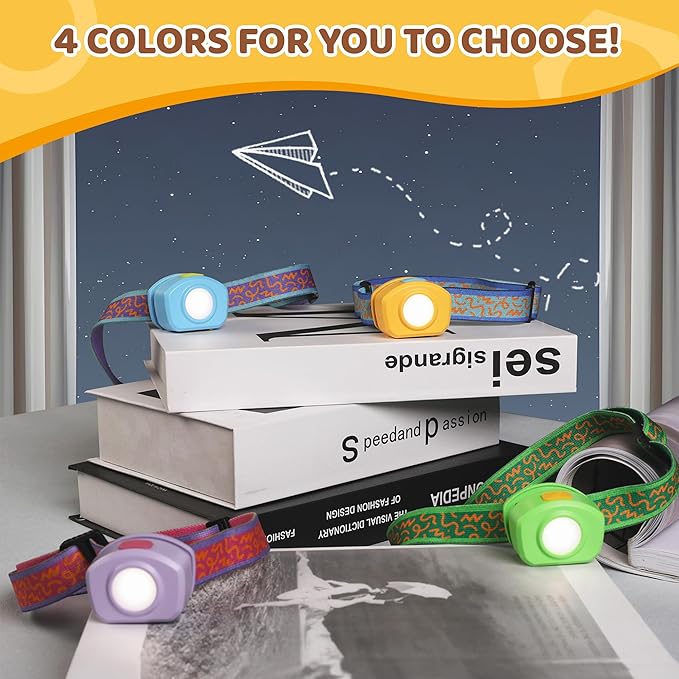 EverBrite LED Headlamp Rechargeable Kids Headlamp with RGB Mode and Adjustable Headband, 3 Modes