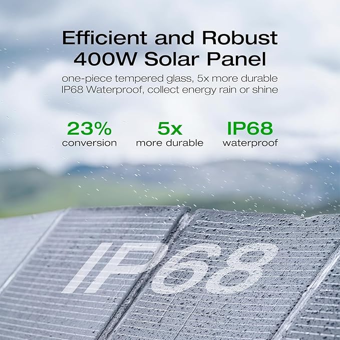 EF ECOFLOW Solar Generator DELTA 2 Max 2048Wh With 400W Solar Panel, LFP Battery Portable Power
