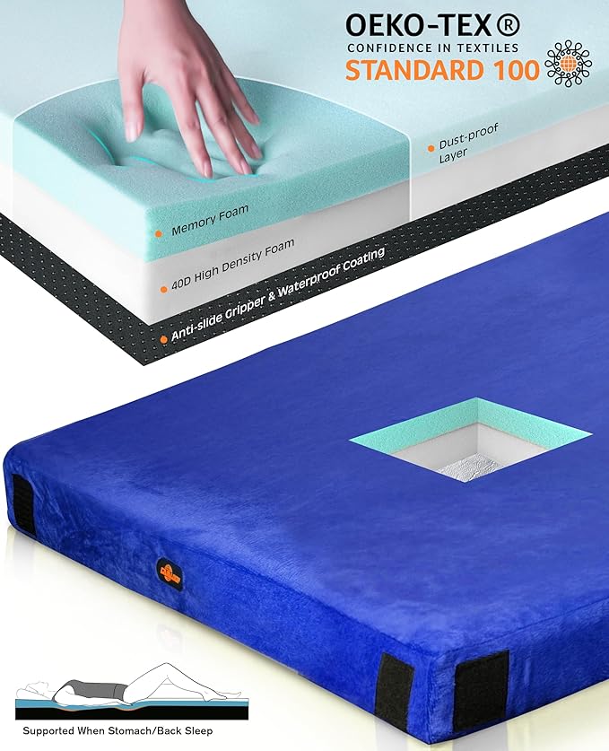 3 Inch GAIALOOP Thick Memory Foam Camping Mattress Sleeping Pad [Car/Tent/Cot] Glamping Portable