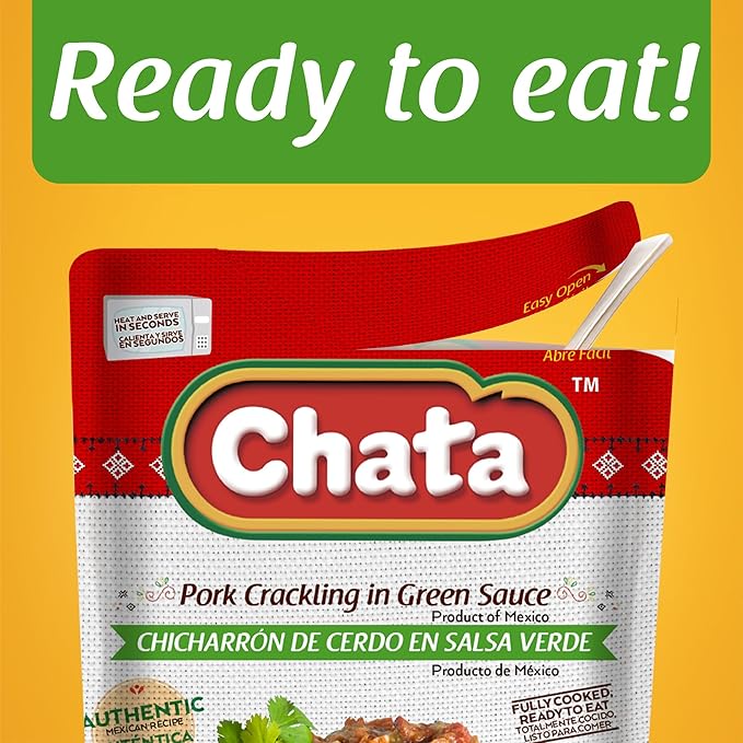 Chata Pork Crackling in Salsa Verde, 8 oz, Pack of 1