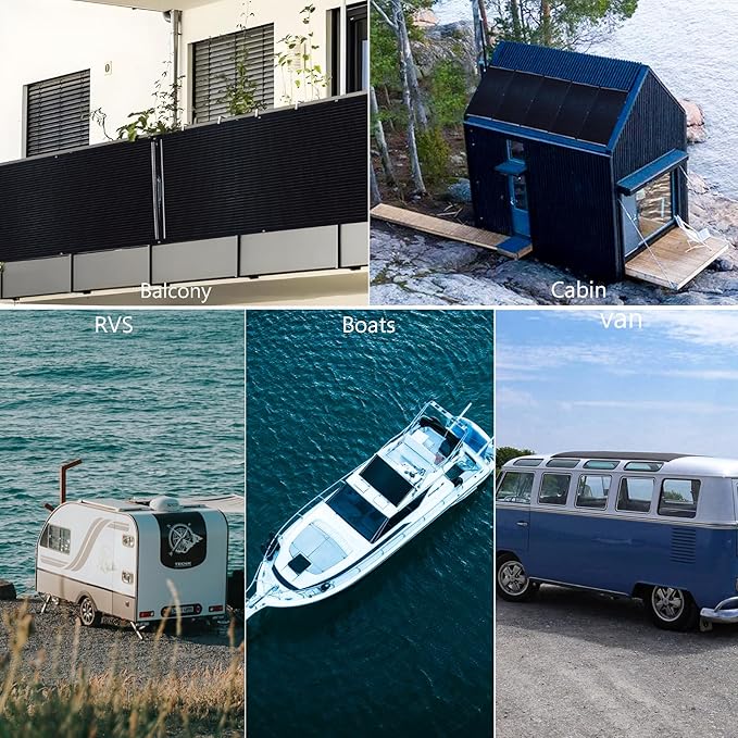 Flexible Solar Panel 150W Fiberglass Monocrystalline Lightweight Module for Off-Grid RV Boat Van