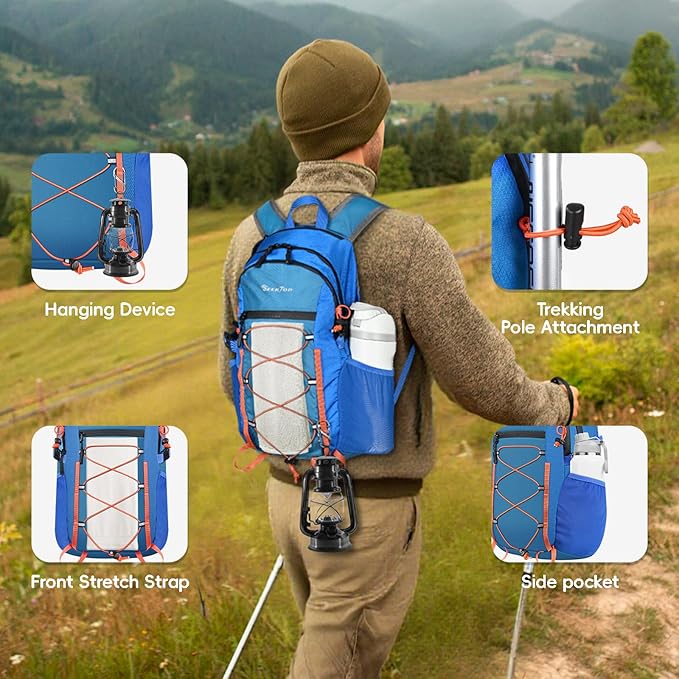 Seektop 20L Foldable Waterproof Hiking Backpack, Ultralight Small Lightweight Daypack Packable