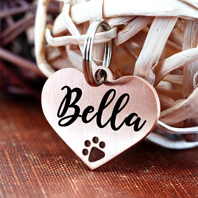 Ultra Joys Dog Tags Personalized for Pets - Hollow Paw Custom Pet ID Tag - Engraved Dog Tag for