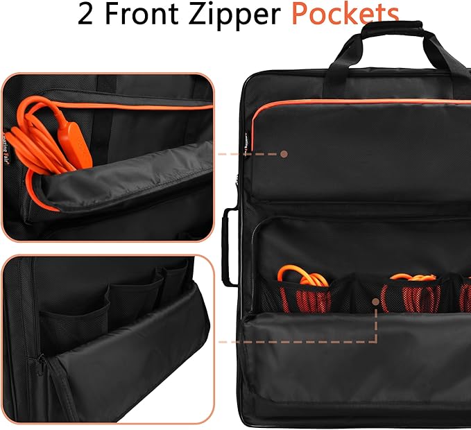 Solar Panel Storage Bag Compatible with 2 Jackery 200W, Padded Portable Solar Panel Travel Bag