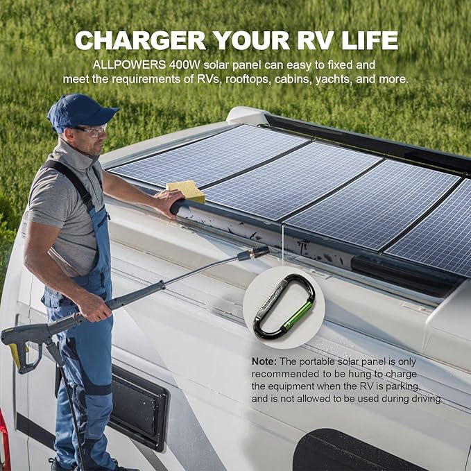 ALLPOWERS SP037 400W Portable Solar Panel, 23% Efficient IP66 Waterproof Foldable for RV Camping
