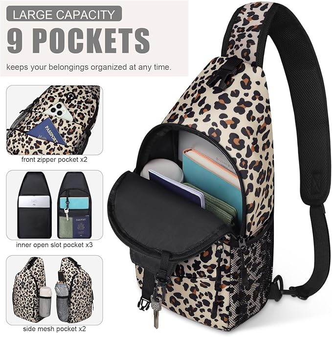 Crossbody Bags for Women Men Trendy Sling Bag Bakpack Casual Chest Bag with Convertible Shoulder