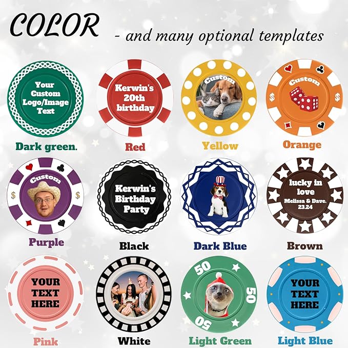 Custom Poker Chips Personalized Plastic Poker Chips with Logo Funny Parties Chips Print Your Photo