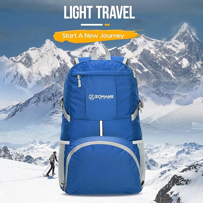 ZOMAKE Lightweight Packable Backpack 35L, Light Foldable Backpacks Water Resistant Collapsible