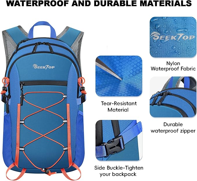 Seektop 20L Foldable Waterproof Hiking Backpack, Ultralight Small Lightweight Daypack Packable