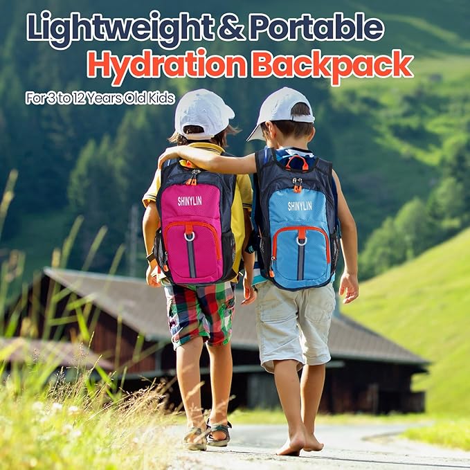 2 Pcs Kids Hydration Backpack with 1.5l Water Bladder Lightweight Kids Hiking Backpack Water