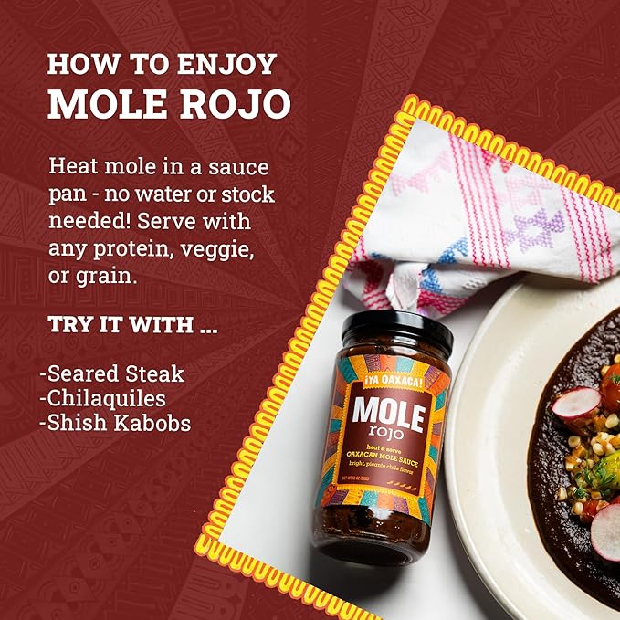 Ya Oaxaca - Mole Sauce - Rojo - Bold Spice - Blend of Smoked & Dried Chiles, Spices, House Made