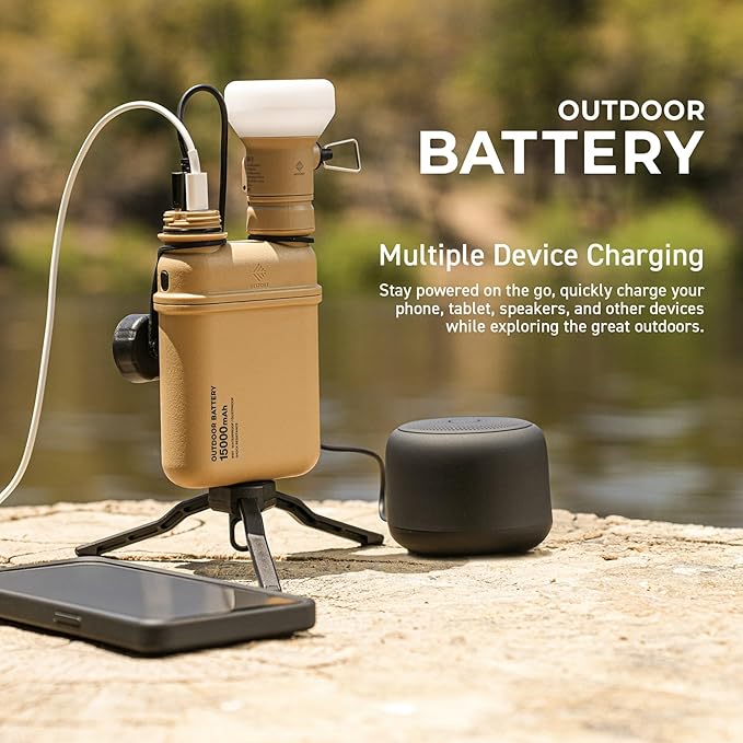NESTOUT Rugged Power Bank, 15000mAh Outdoor Charger, 32W USB C Fast Charging PD, Waterproof IP67