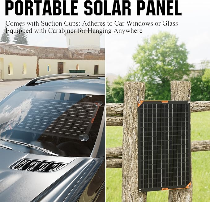 SUNAPEX 30W Flexible Solar Panel with MPPT Charge Controller, Solar Battery Charger Maintainer, 12V