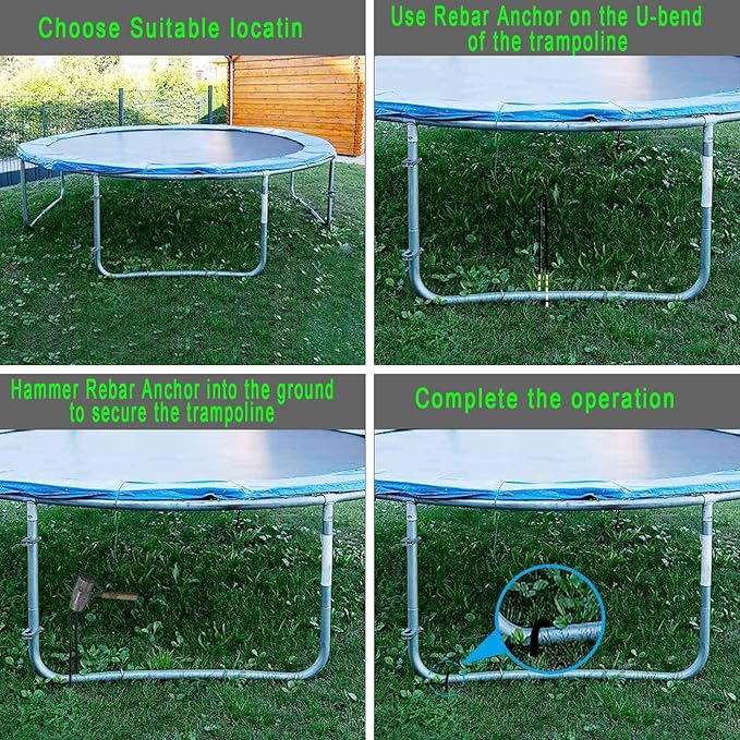 20 Pack 10 Inch Heavy Duty Trampolines Wind Stakes Galvanized Steel Garden Stakes U-Shaped Staples