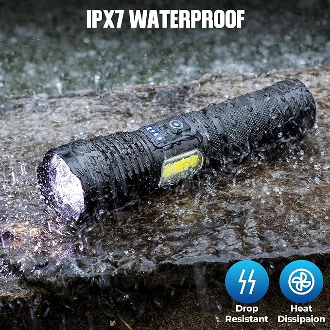 Flashlight LED Rechargeable Flashlights High Lumens, 99,000 LM Super Bright Powerful Flashlight