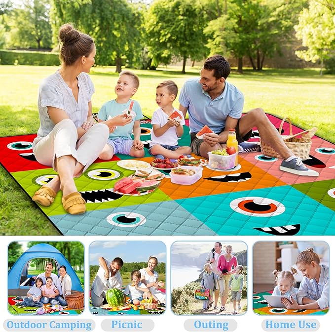 Extra Large Picnic Blanket Waterproof,80"x 80"Foldable Machine Washable Beach Blankets,Outdoor