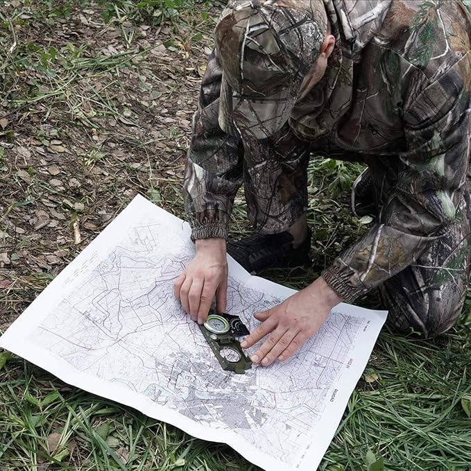 AOFAR AF-4074 Military Compass for Hiking,Lensatic Sighting Waterproof,Durable,Inclinometer for
