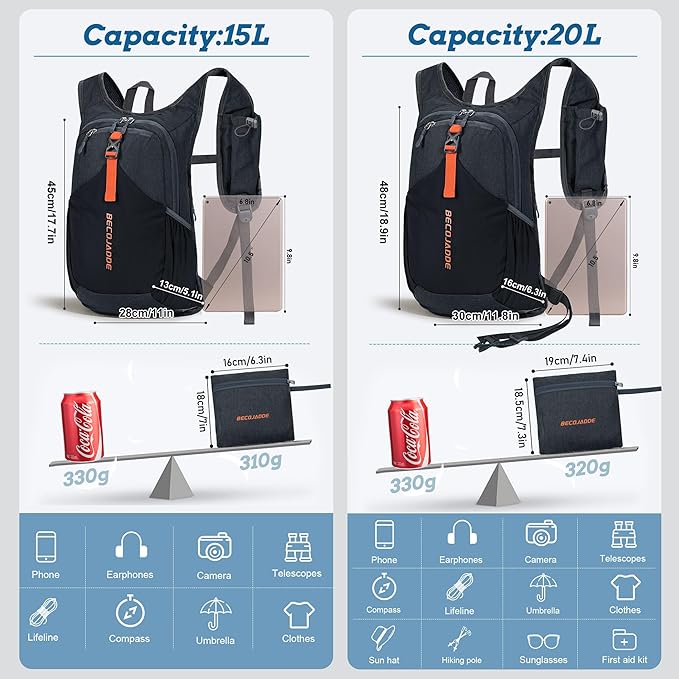 20L Small Hiking Backpack for Men Women Foldable Packable Back Pack Ultralight Hiking Daypack for