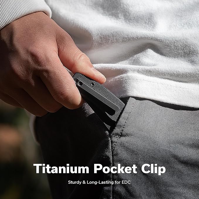 CIVIVI Clingman EDC Pocket Folding Knife with Titanium Reversible Clip, 2.99" Nitro-V Blade G10