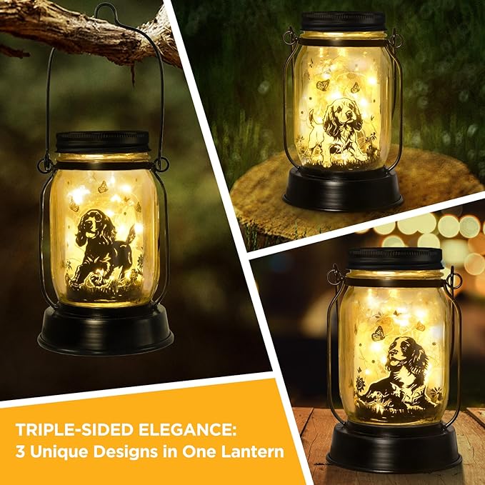 Cocker Spaniel Dog Gifts for Women/Men Cocker Spaniel Solar Lanterns Birthday Dog Lovers Lantern