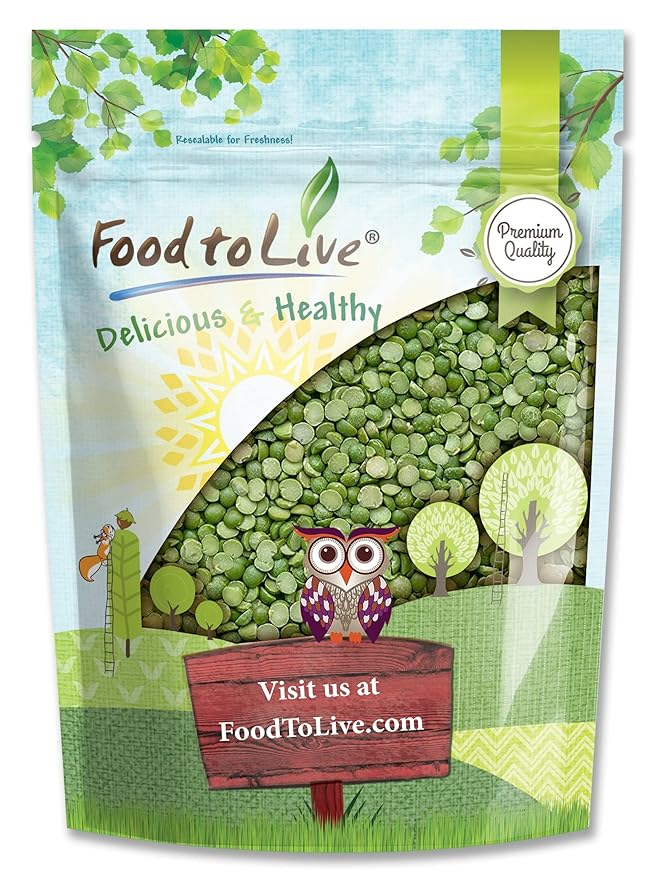Food to Live Green Split Peas, 1.5 Pounds – Dried, Vegan, Kosher, Bulk. Easy to Cook. Rich in