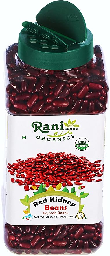 Rani Organic Red Kidney Beans (Rajmah Beans) Light 28oz (1.7lbs) 800g PET Jar ~ All Natural | Vegan