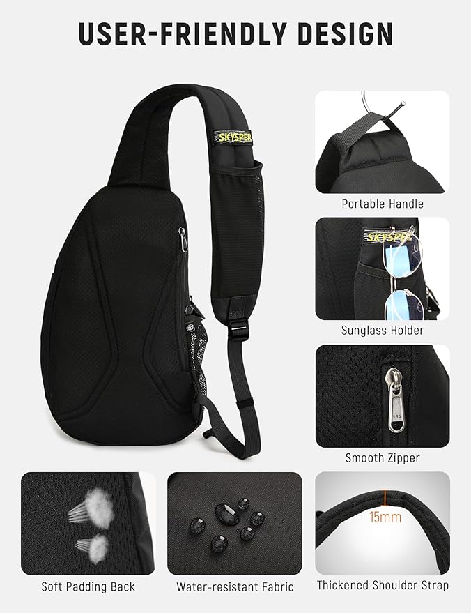 SKYSPER Sling Bag Anti-Theft RFID Crossbody Bag Travel Cross Body Backpack Shoulder Hiking Sling