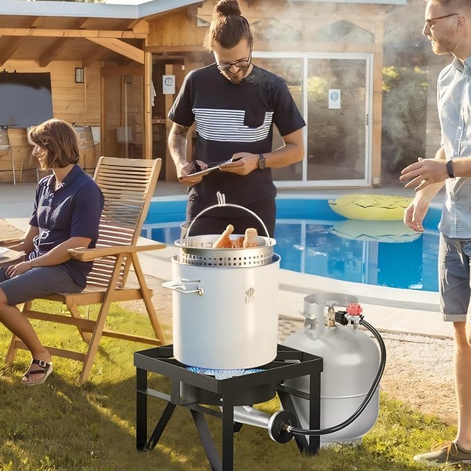 SKOK 200,000 BTUs High Pressure Single Burner Propane Camping Stove - Portable Outdoor Stove for