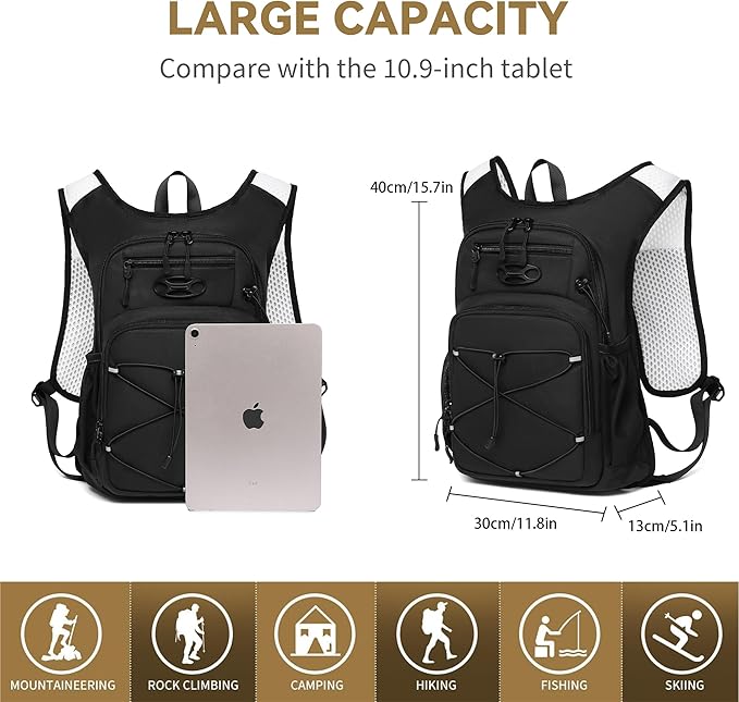 Wotony Lightweight Hydration Backpack with 2LOR 3LWater Bladder for Cycling Hiking Rave - Water