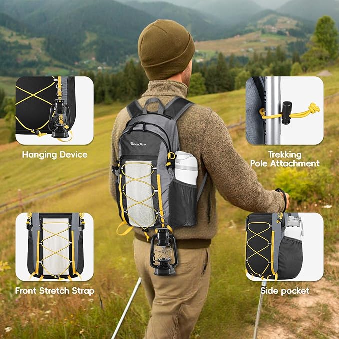 Seektop 20L Foldable Waterproof Hiking Backpack, Ultralight Small Lightweight Daypack Packable
