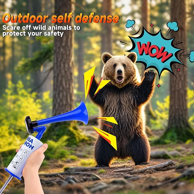 Air Horn for Safety, Loud HandHeld Air Horn for Boats Events Camping Reusable, Sports Pump Horn