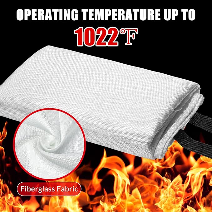 Jerify 8 Pack Fire Blanket for Home Emergency Fire Blanket 47 x 47 Inch Kitchen Fire Suppression