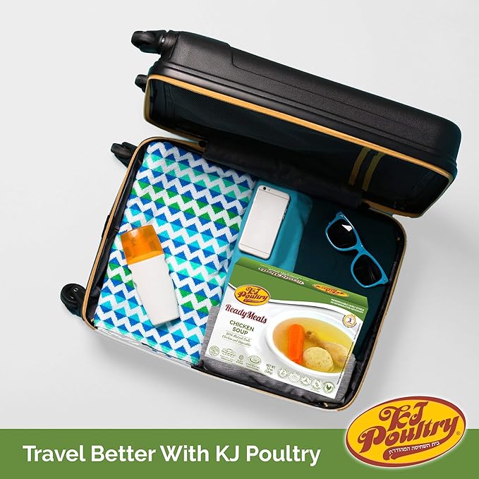 KJ Poultry Kosher Ready Meals - Matza Ball Chicken Soup & Vegetables, CHOMETZ NOT for PASSOVER, MRE
