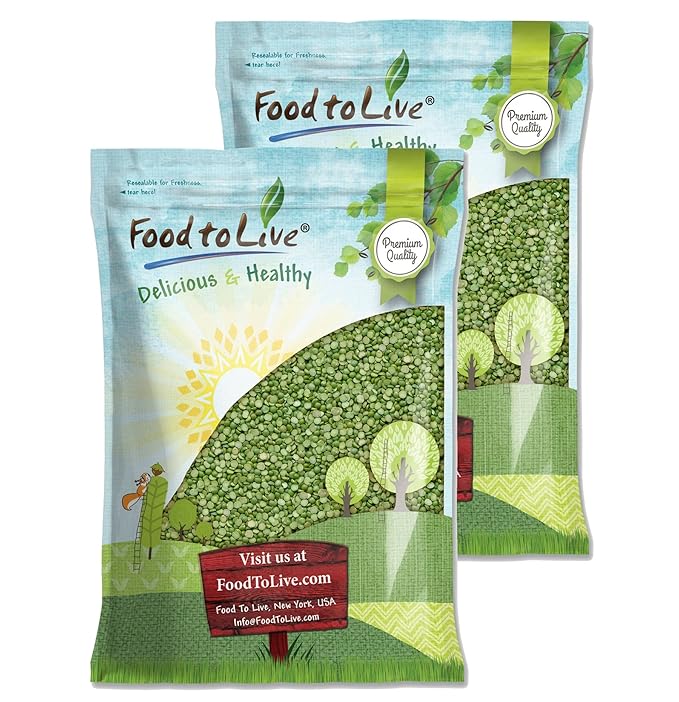 Food to Live Green Split Peas, 18 Pounds – Dried, Vegan, Kosher, Bulk. Easy to Cook. Rich in