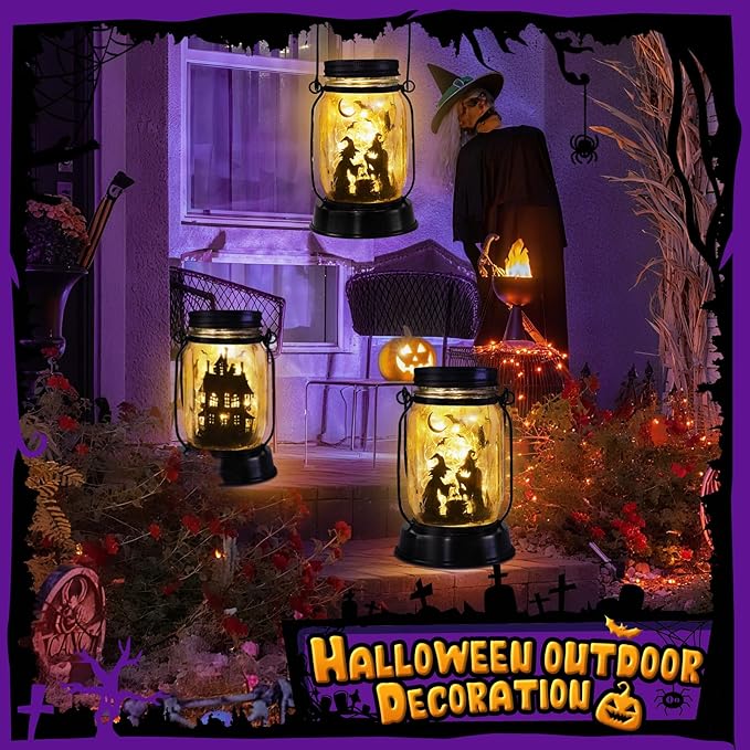 Halloween Decorations Halloween Decor Witch Solar Lanterns Witch Decorations Outdoor Lights Solar