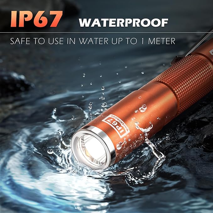 FORTO 3 Pack Pen Light 200 Lumen Pocket Flashlight, IP67 Waterproof and 2 Modes, with AAA Batteries