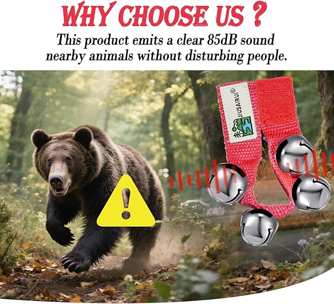 Outdoor Bear Bells for Hiking Safety: Bear Horn to Scare Bears Deterrent Devices for Dogs Biking